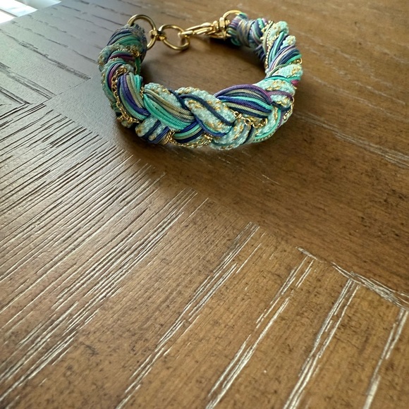 Kendra Scott Friendship Bracelet Purple &Gold Braided Bracelet Worn Once!!